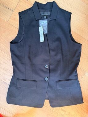 White House Black Market Drawcord Waist Tailored Vest size 6